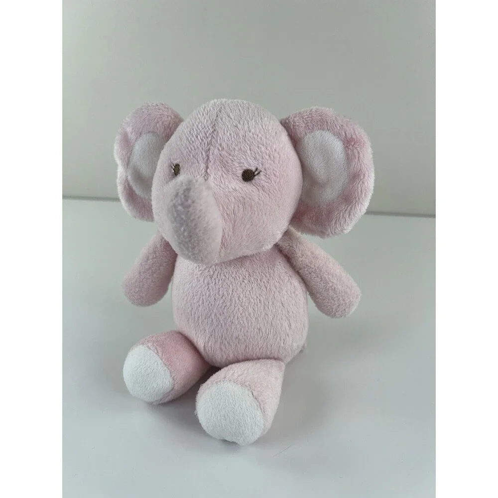 Carters Plush Baby PINK ELEPHANT Just One You Stuffed Animal Toy Lovey Sewn Eyes